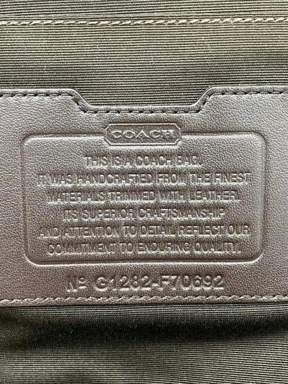 COACH Varick Nylon Sling Pack F70692 Gray Dark Brown Nylon Leather Backpack